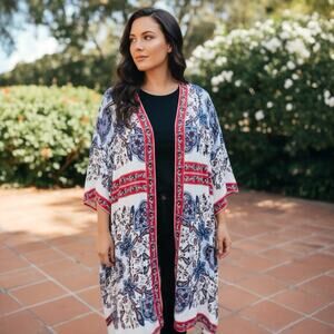 Maurices Boho Paisley Floral Kimono Cardigan - Size 4X